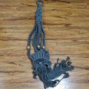 Large Green Macrame Plant Hanger Handcrafted